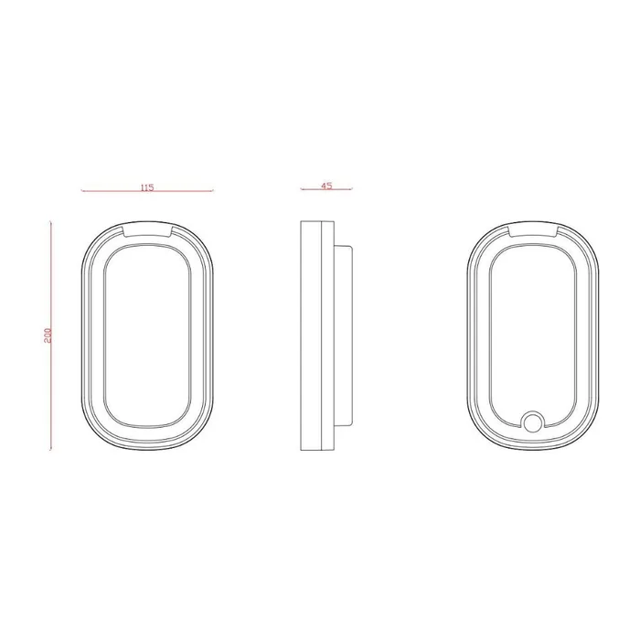מנורה צמודה מוגנת מים. גוון משתנה 12 ואט