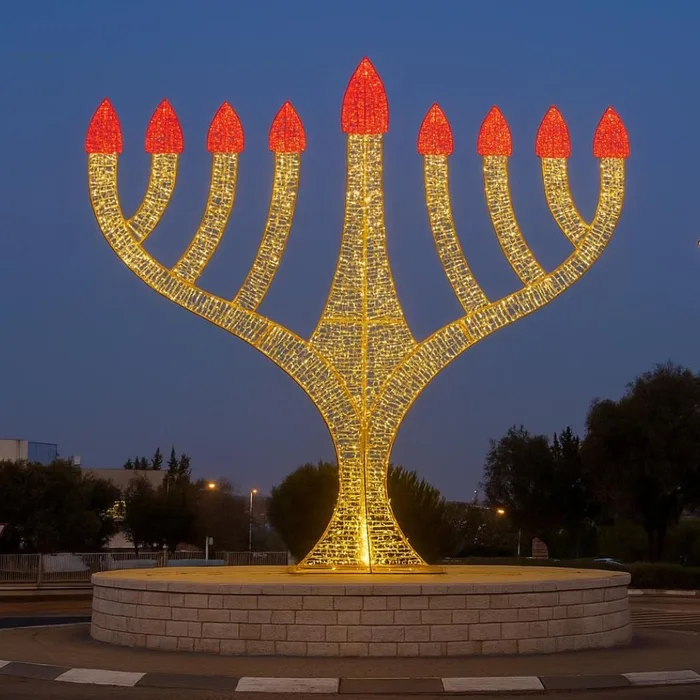 חנוכיה מוארת ענקית לעיריות
