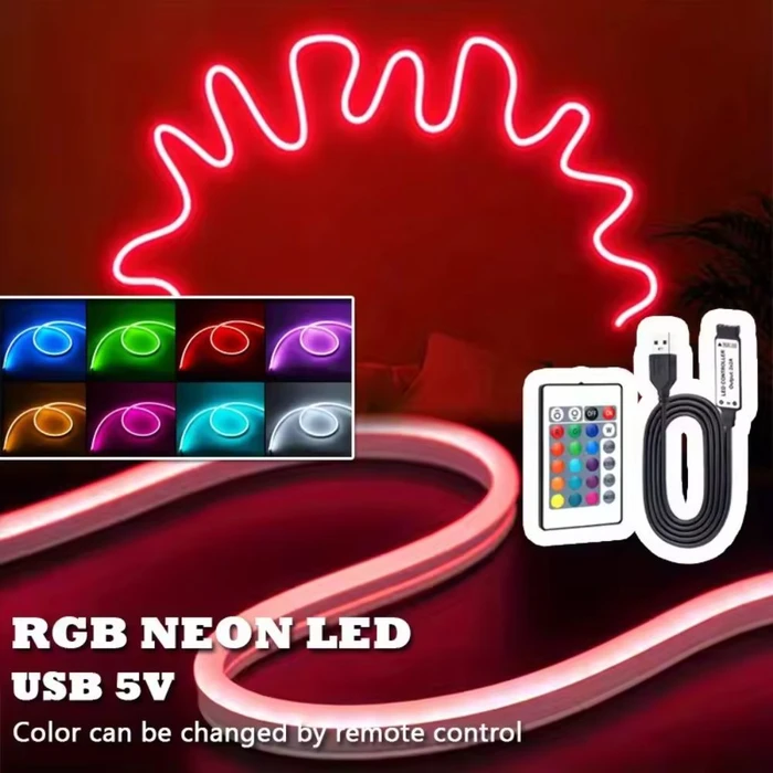 פס ניאון פלקס גמיש RGB עם שלט