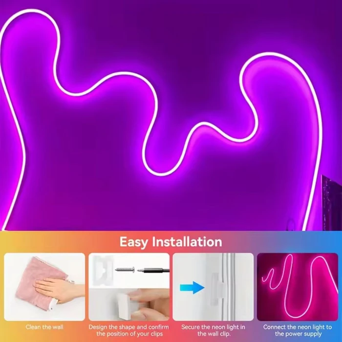 פס ניאון פלקס גמיש RGB עם שלט