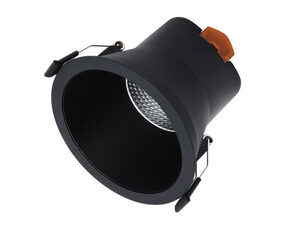 גוף תאורה לד שקוע עגול שחור, 5 יח' - 6W 3000K