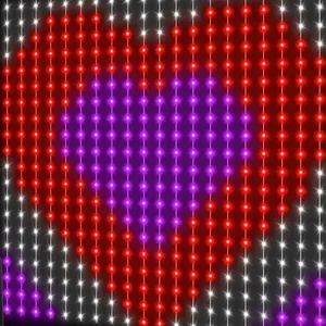 וילון לדים צבעוני חכם מוגן מים. מופעל USB. עם שלט ובלוטוס - 3 על 3 מטר