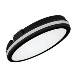 גוף תאורה סגלגל מוגן מים שחור. גוון משתנה - 26W