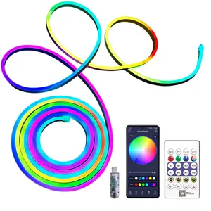 פס לד ניאון מוגן מים LED RGB גמיש USB מחליף צבעים - 3 מטר